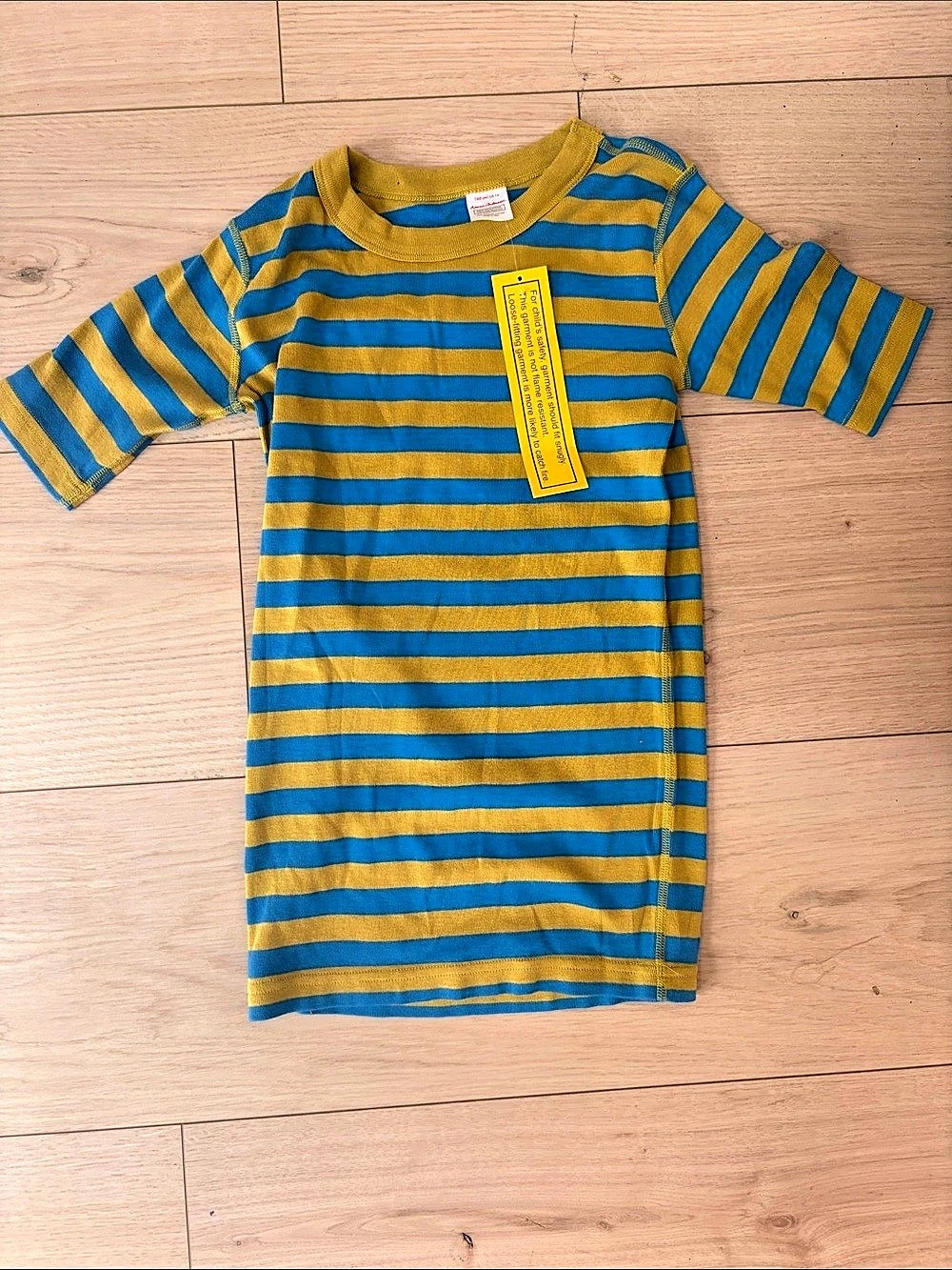 Hanna Andersson Striped Organic Cotton Pajama Tee Girls US 14 NWT